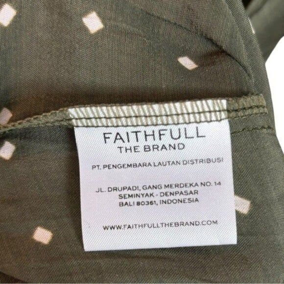 NEW Faithfull The Brand Stefano Corelli Wrap Dress Size 2 (XS) Greenish Brown - Picture 5 of 12